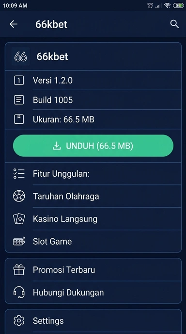 Tampilan halaman APK 66kbet