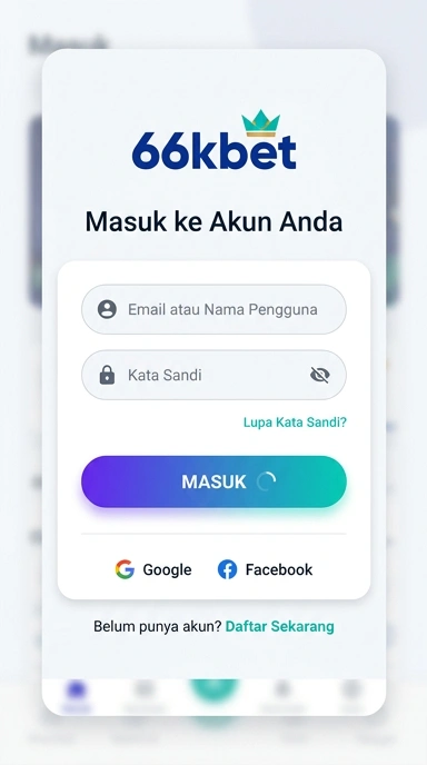 Tampilan halaman login 66kbet