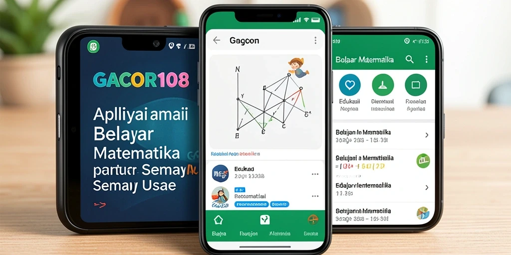 Screenshot antarmuka GACOR108 yang menunjukkan fitur Belajar Matematika.