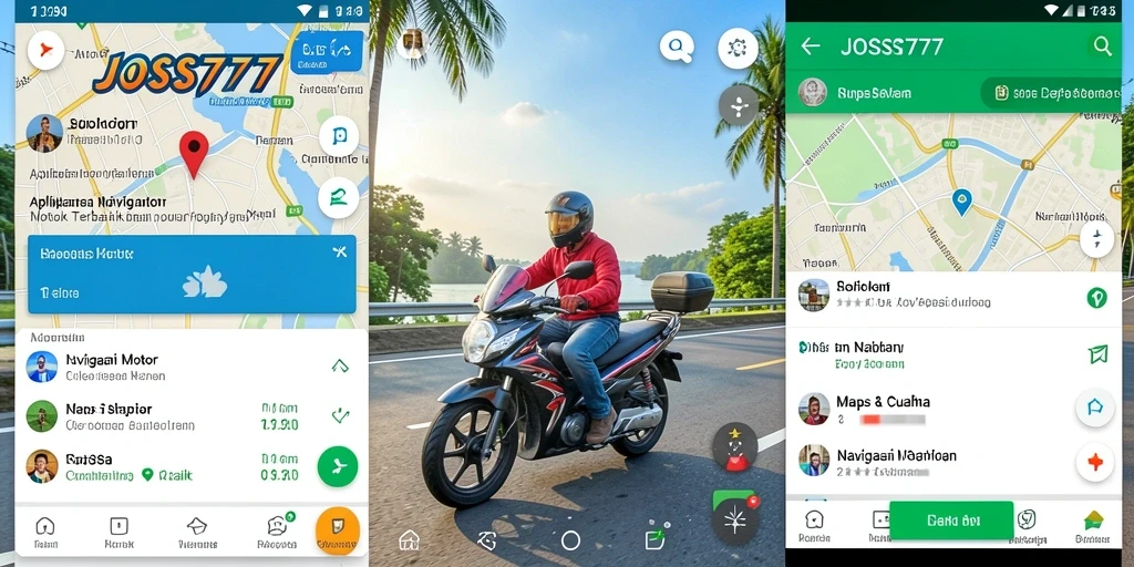 Antarmuka aplikasi JOSS777 yang intuitif untuk navigasi motor.