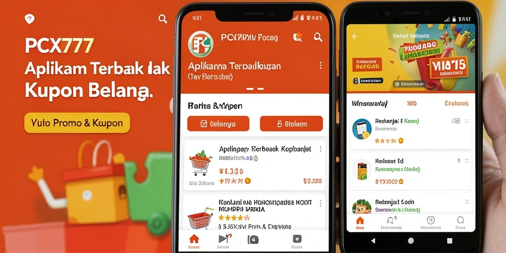 Tampilan antarmuka utama PCX777 dengan berbagai promo dan kupon.