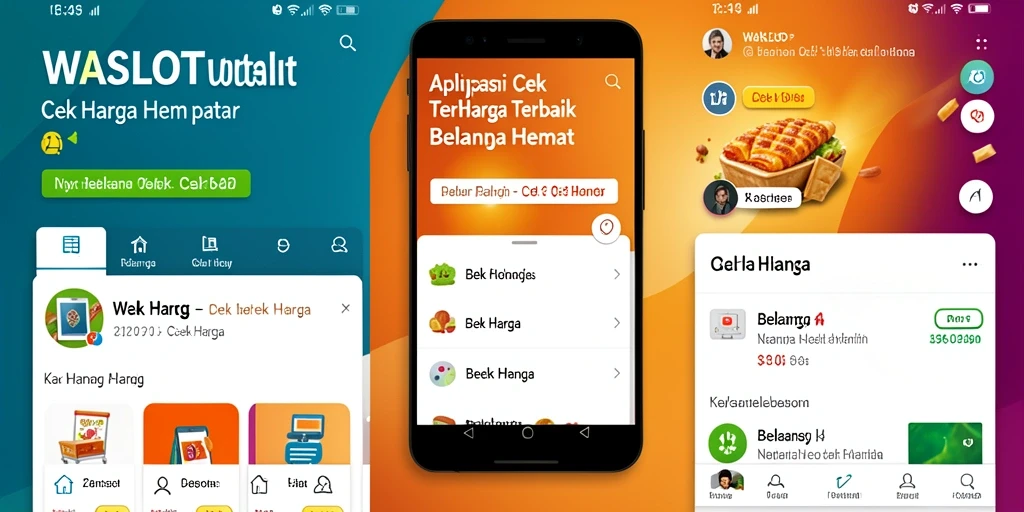 Tampilan antarmuka aplikasi Cek Harga WASLOT yang intuitif.